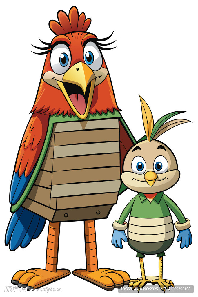 鸡兔卡通形象展示服装