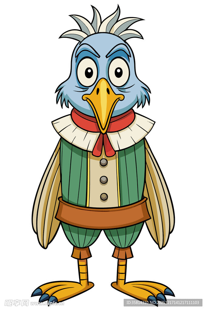 卡通小鸟绅士装扮