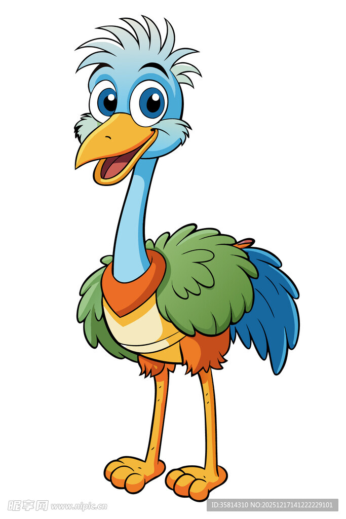 可爱卡通鸵鸟形象