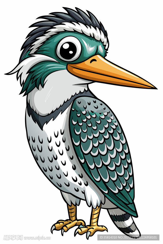 卡通翠鸟形象展示