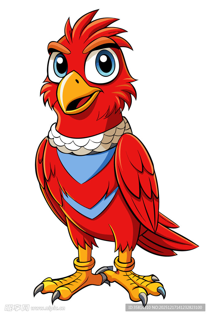 卡通红鸟形象