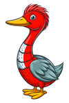 卡通红羽鸭子形象