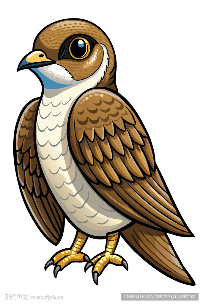 卡通形象的棕色小鸟