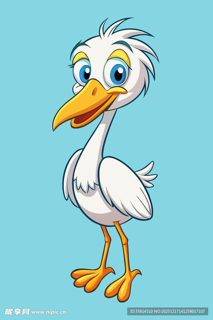 可爱白鹳卡通形象