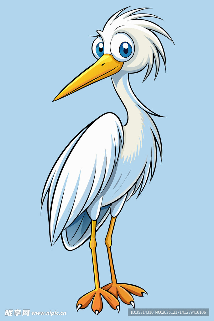 可爱白鹭卡通形象