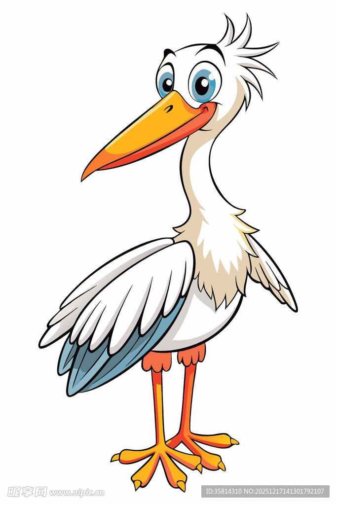 可爱白鹳卡通形象