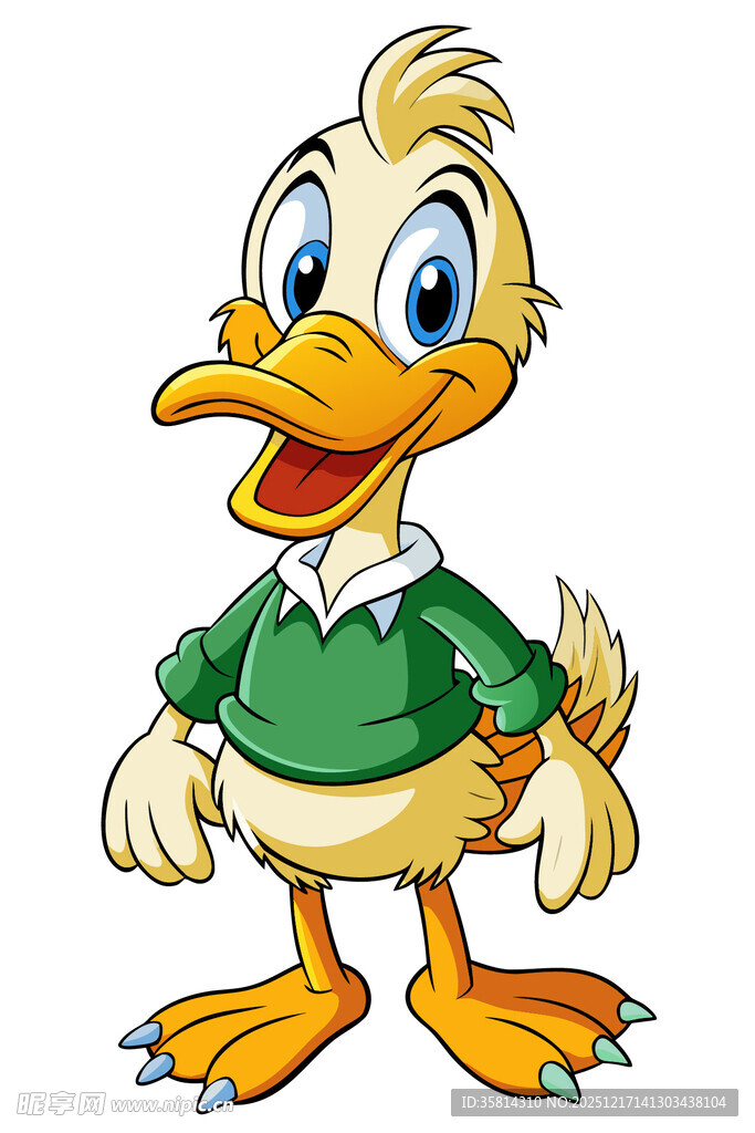 可爱卡通小鸭穿绿衣