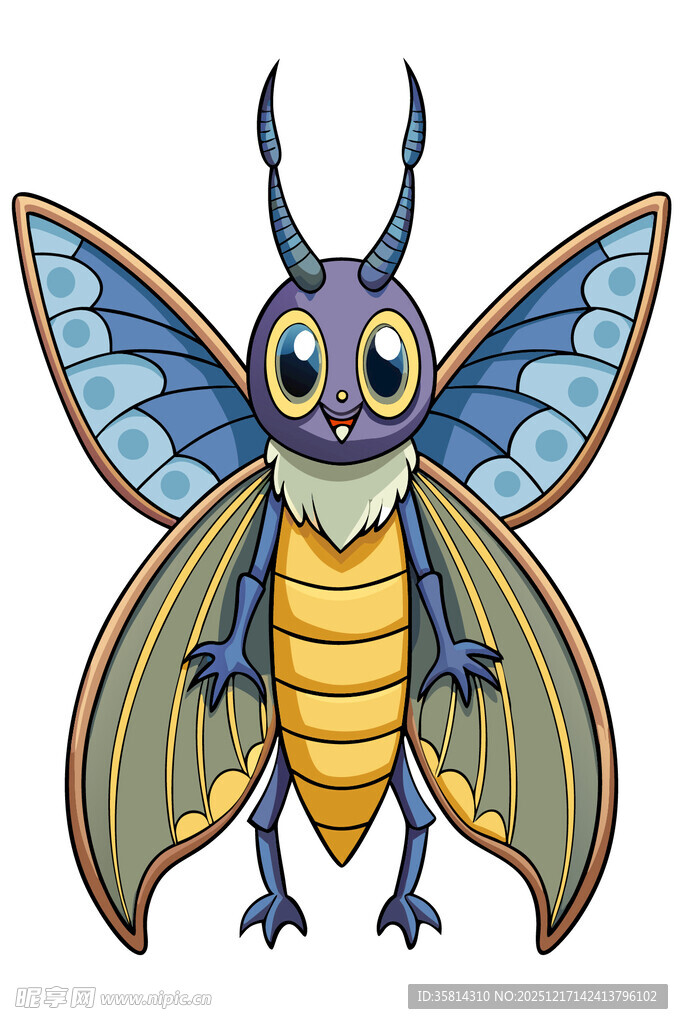 可爱卡通甲虫插画