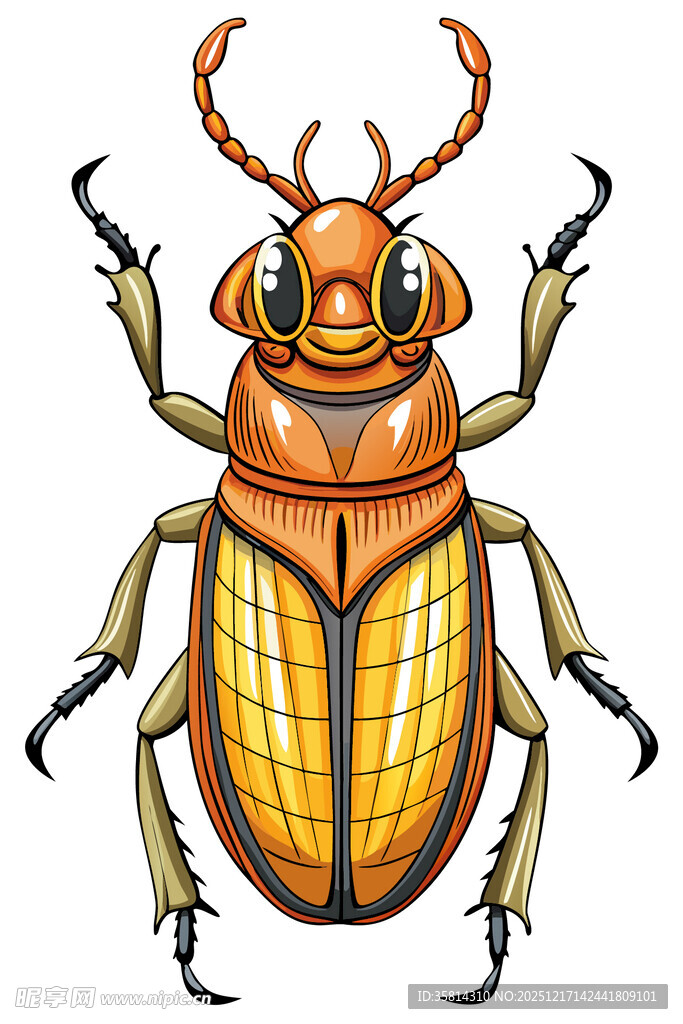 卡通甲虫插画