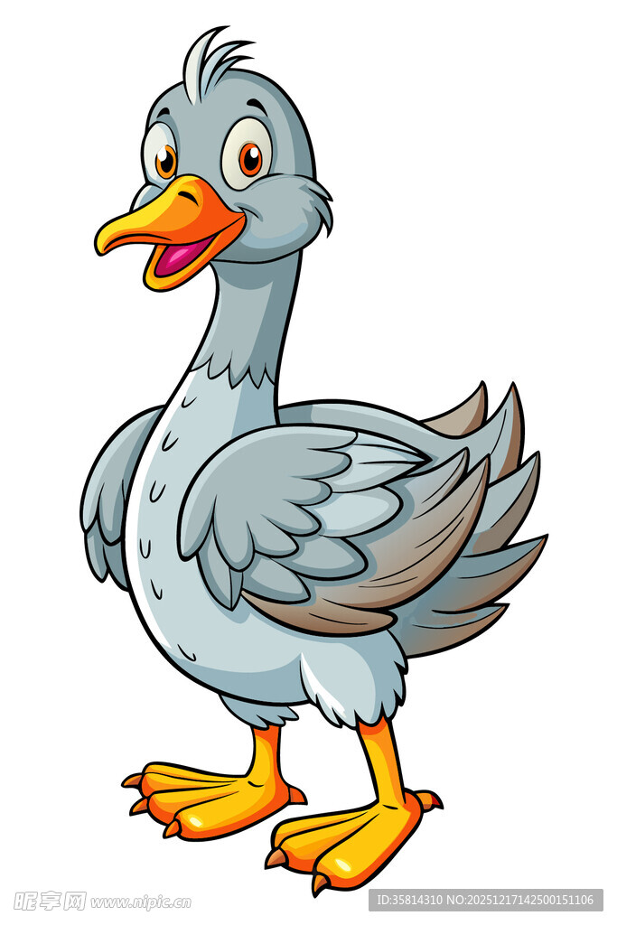 可爱卡通灰鸭子形象