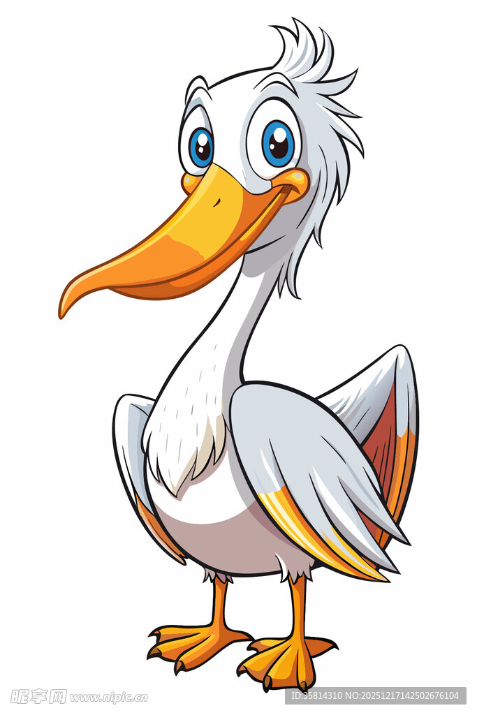 可爱卡通鹈鹕形象