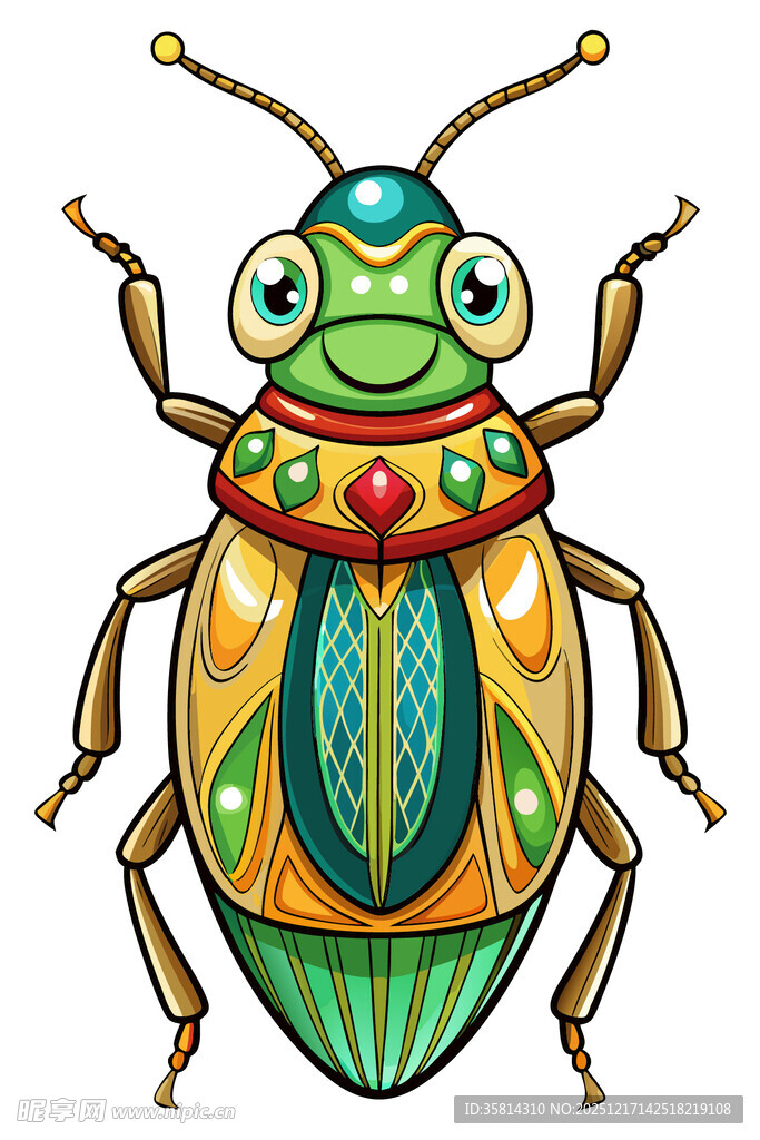 彩色甲虫插画