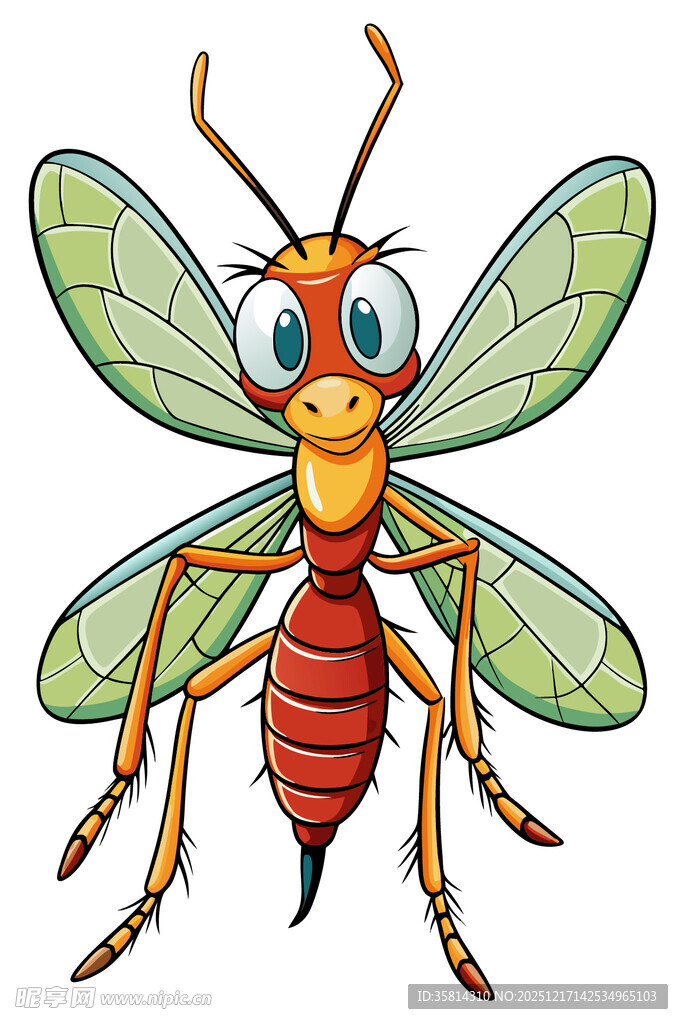 可爱卡通形象的小昆虫