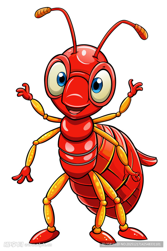 可爱卡通红蚂蚁形象