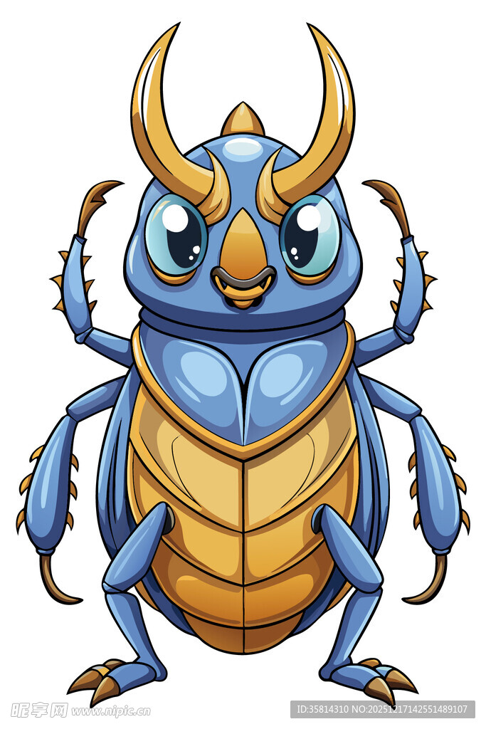 卡通蓝色甲虫怪物形象