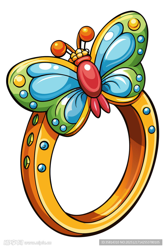 蝴蝶造型金戒指