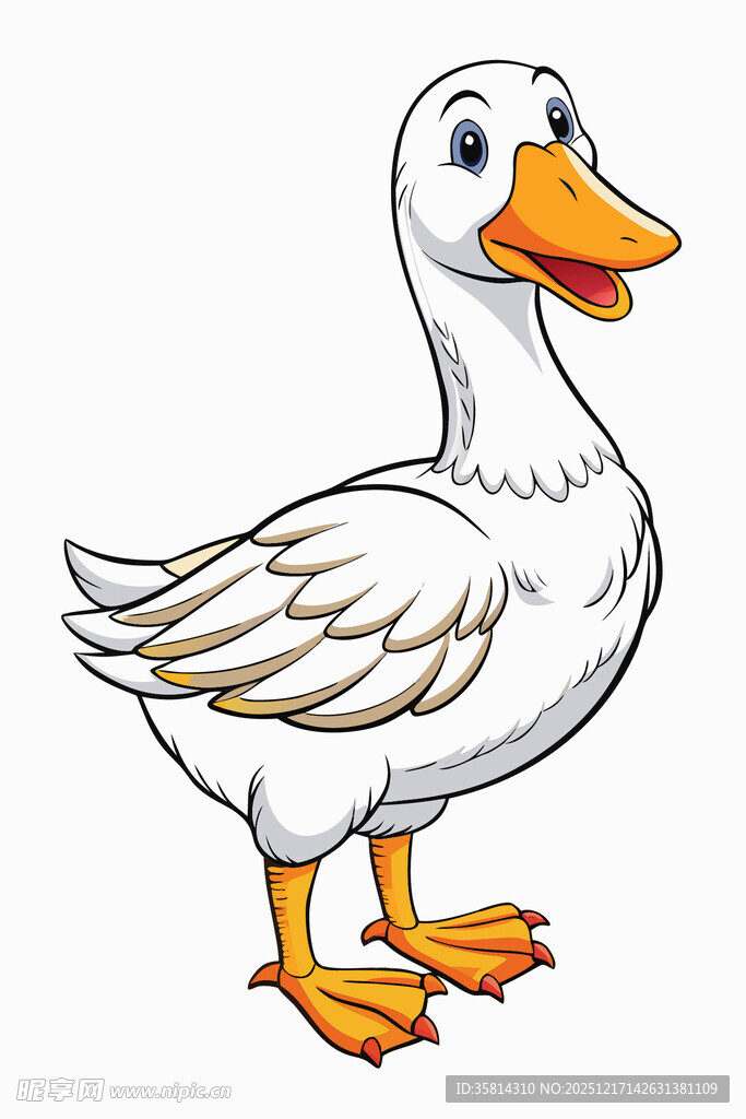 可爱卡通白鸭子
