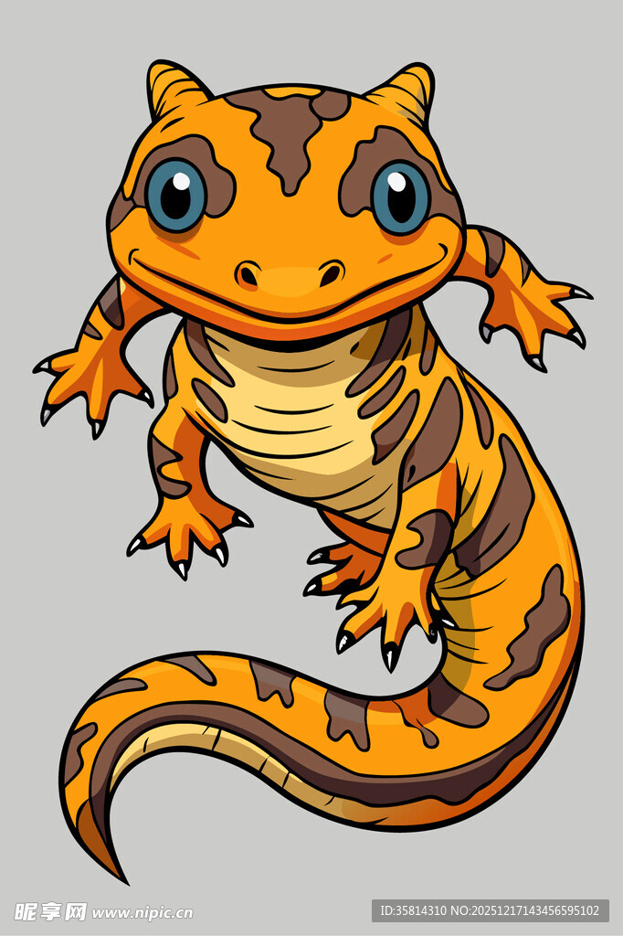 可爱卡通斑纹小壁虎