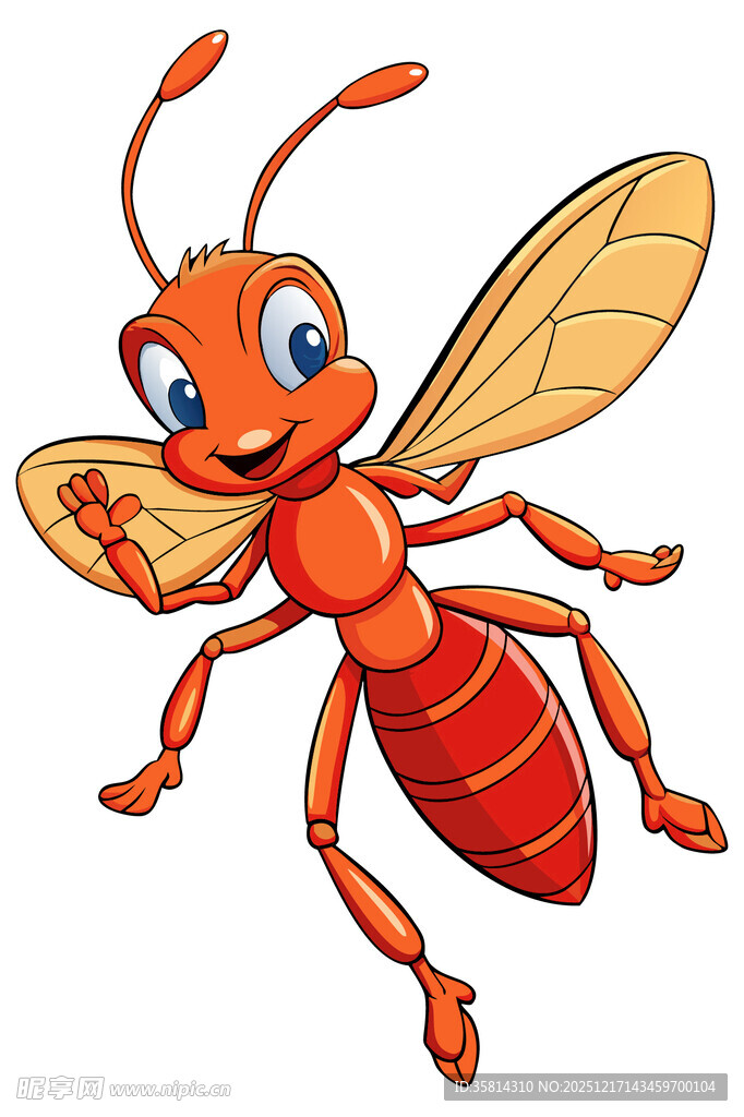 可爱卡通红蚂蚁形象