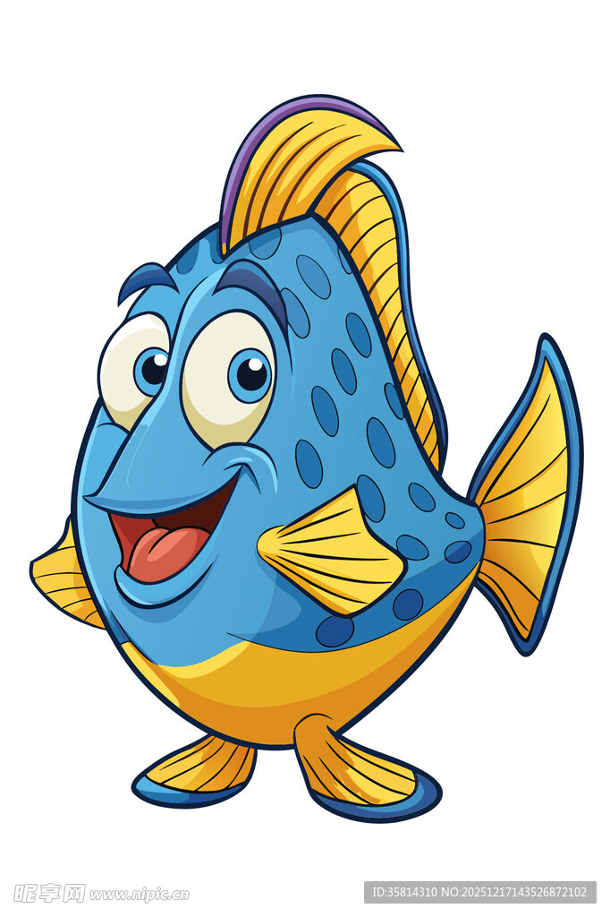 可爱蓝色斑点小鱼