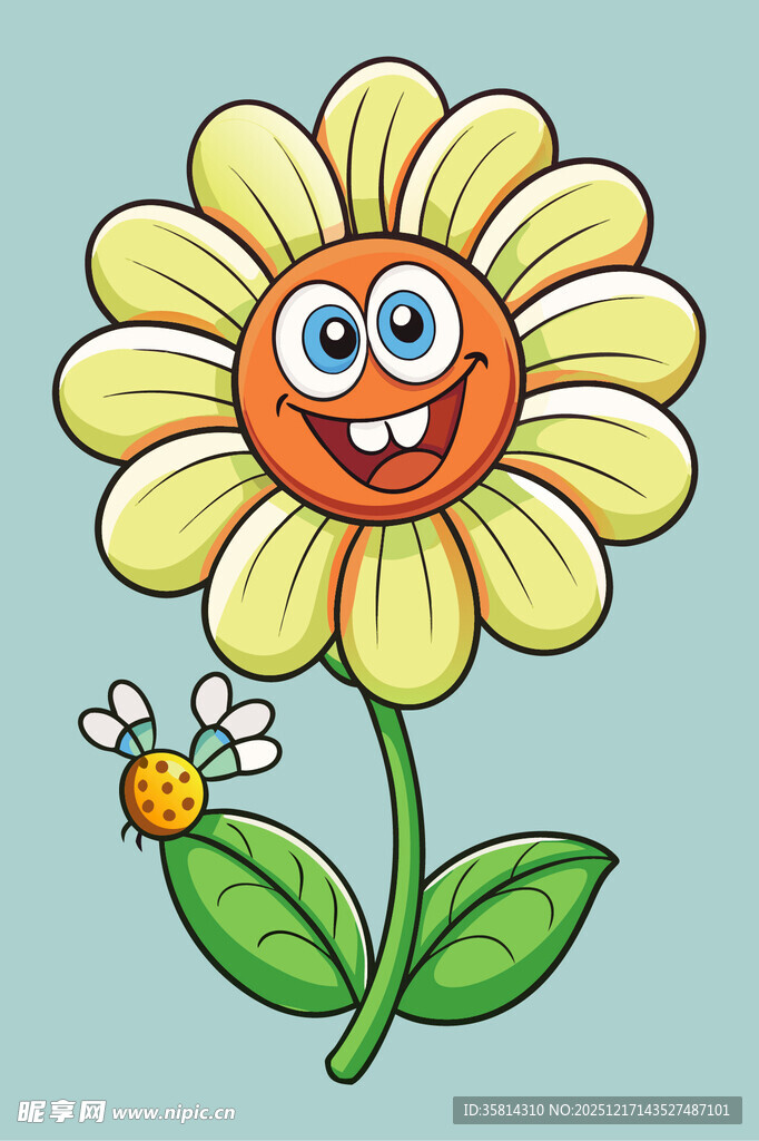 微笑花朵与小蜜蜂