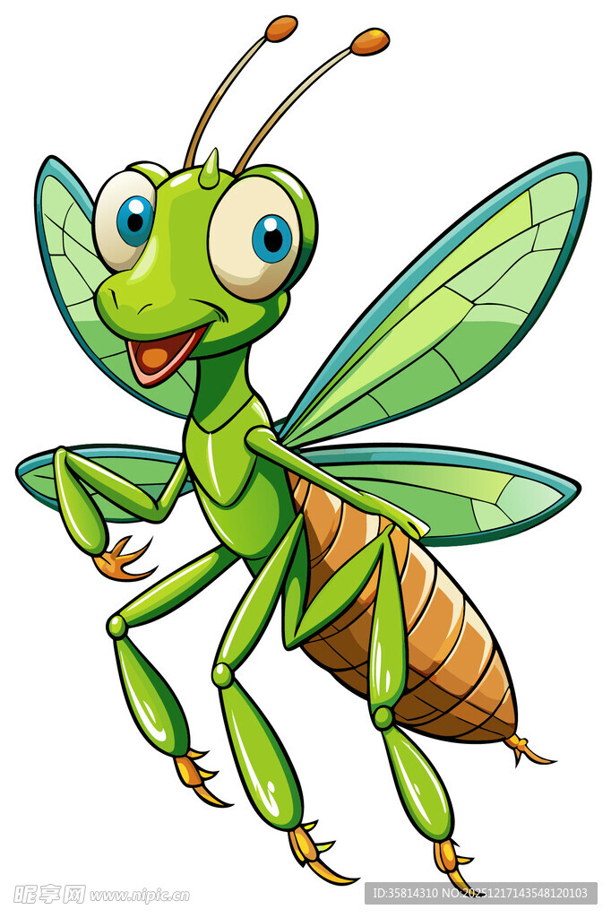 可爱卡通螳螂形象