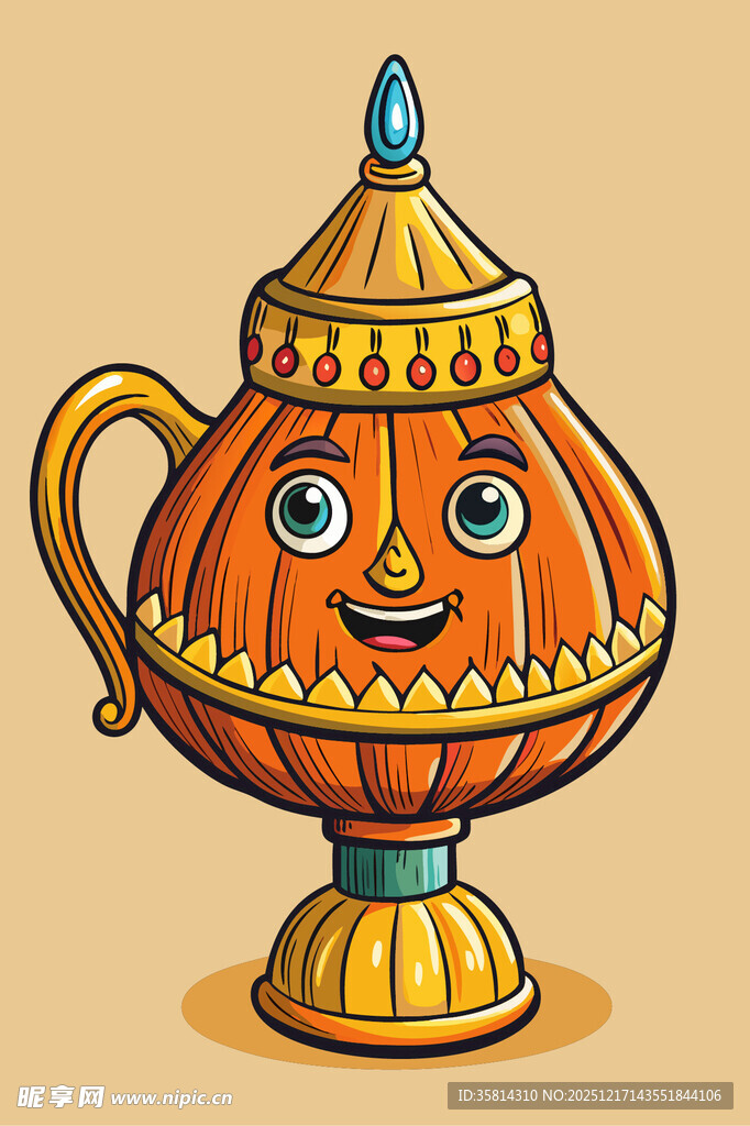 卡通神灯可爱奇幻形象