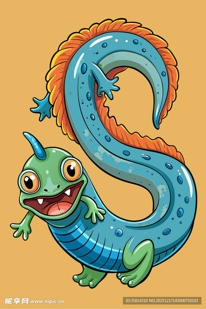 可爱变色龙卡通形象