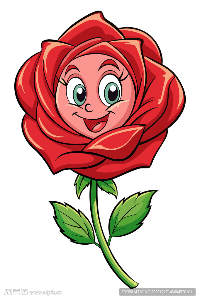 可爱笑脸红玫瑰