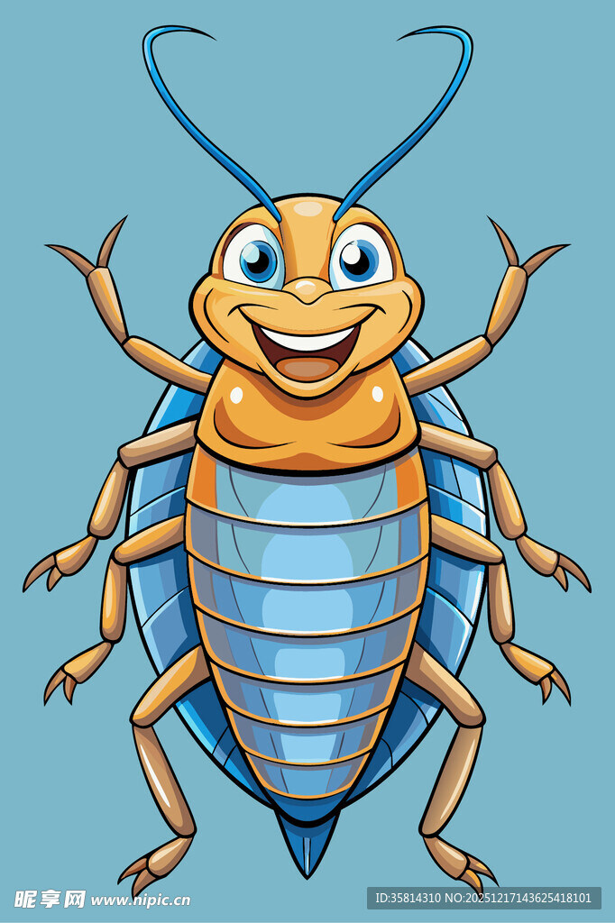 可爱卡通蟑螂形象展示