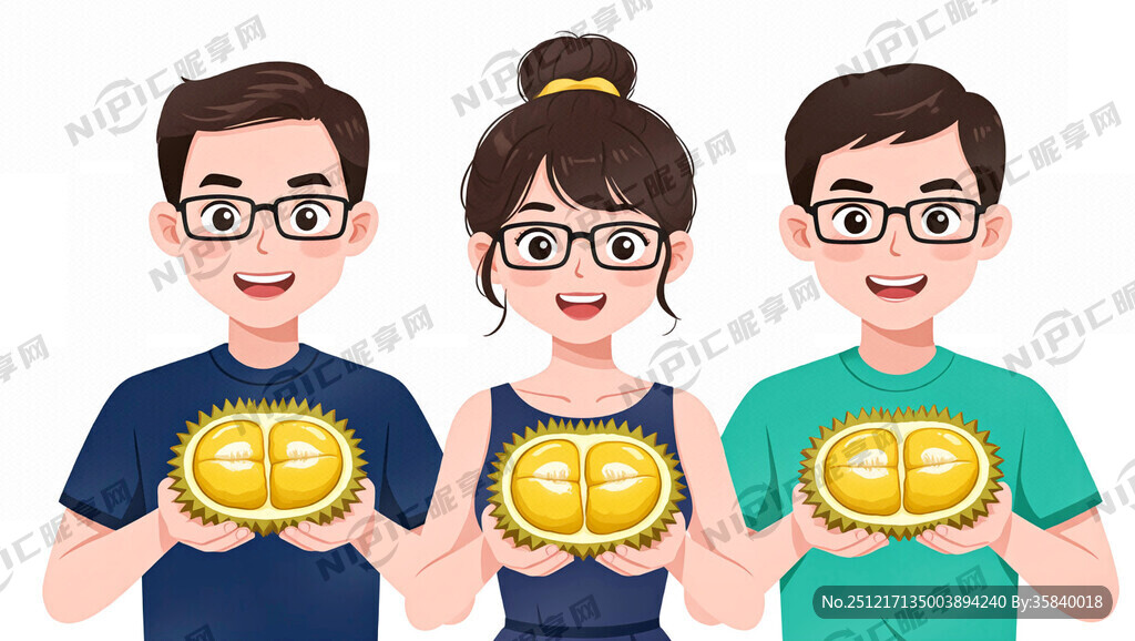 2位男士和1位女士卡通形象