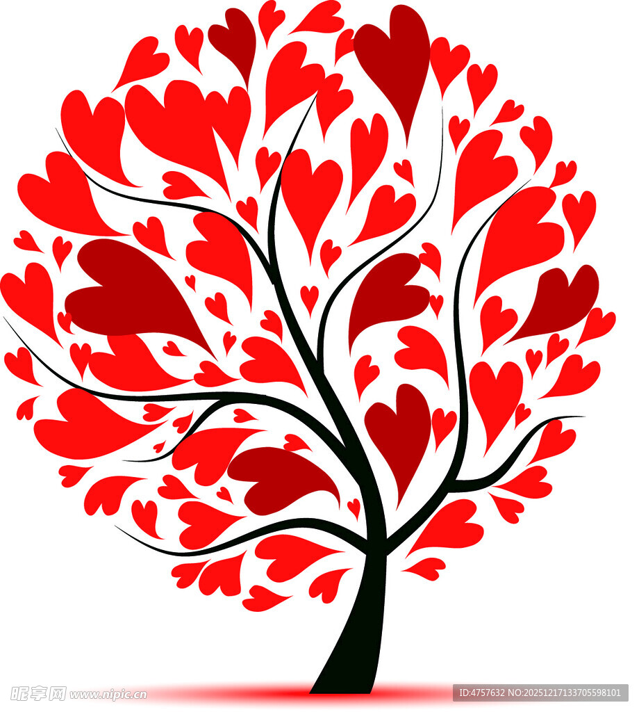 爱心树图案