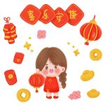 喜庆女孩贺元宵