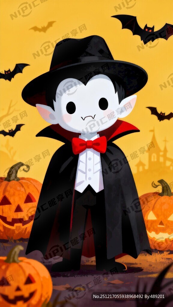 万圣节小吸血鬼 白色脸