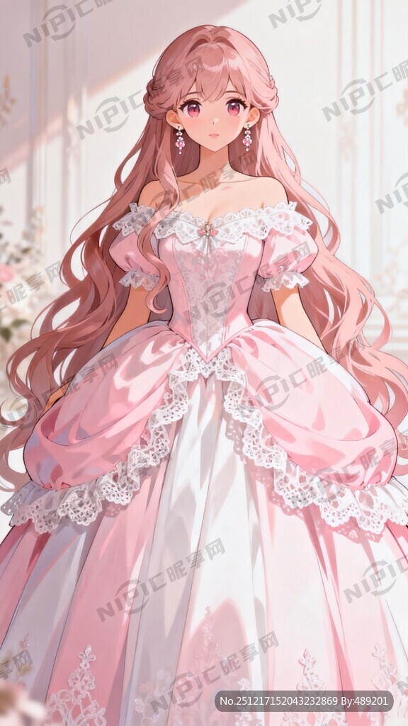 长卷发全身公主正面造型 大眼睛