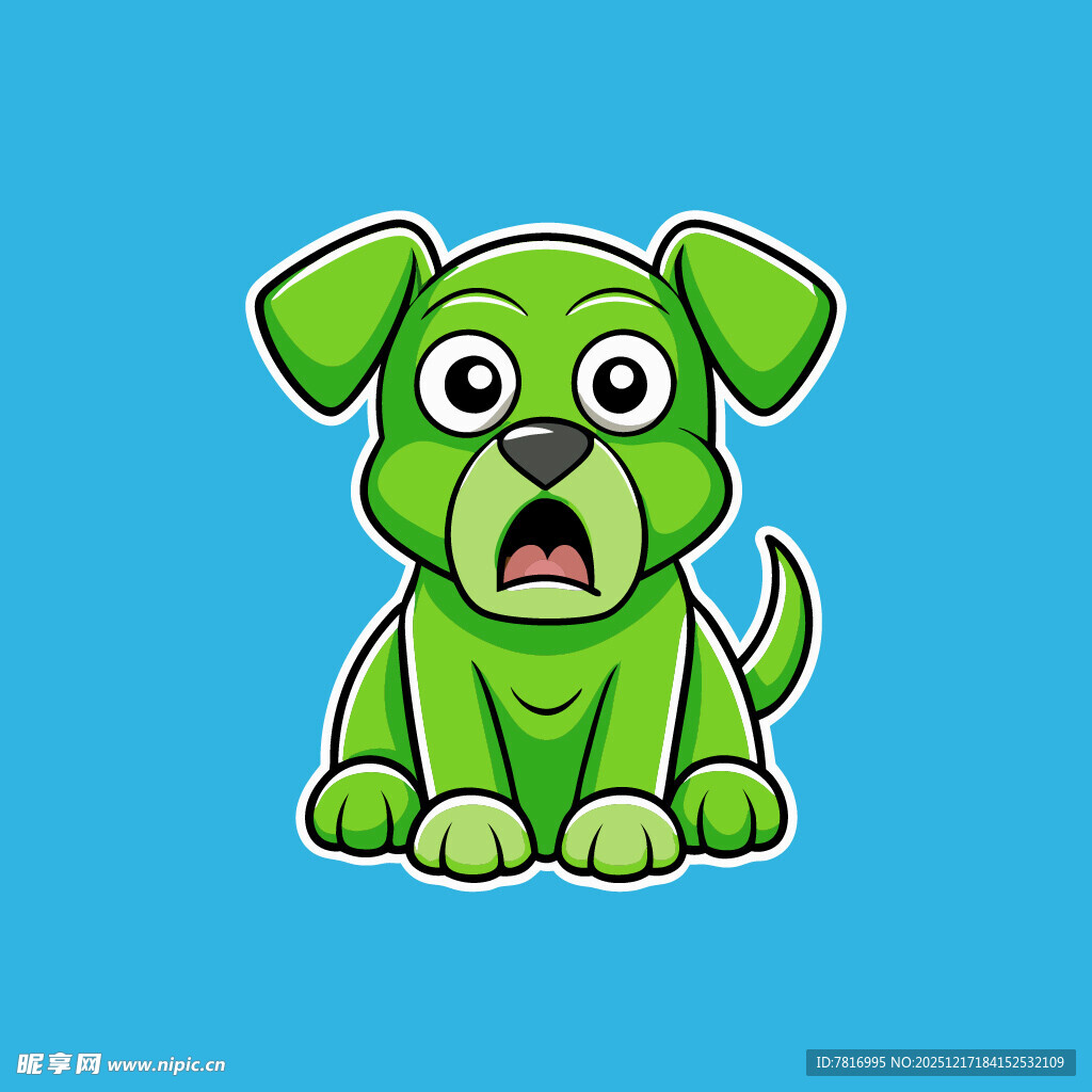 绿色小狗卡通形象