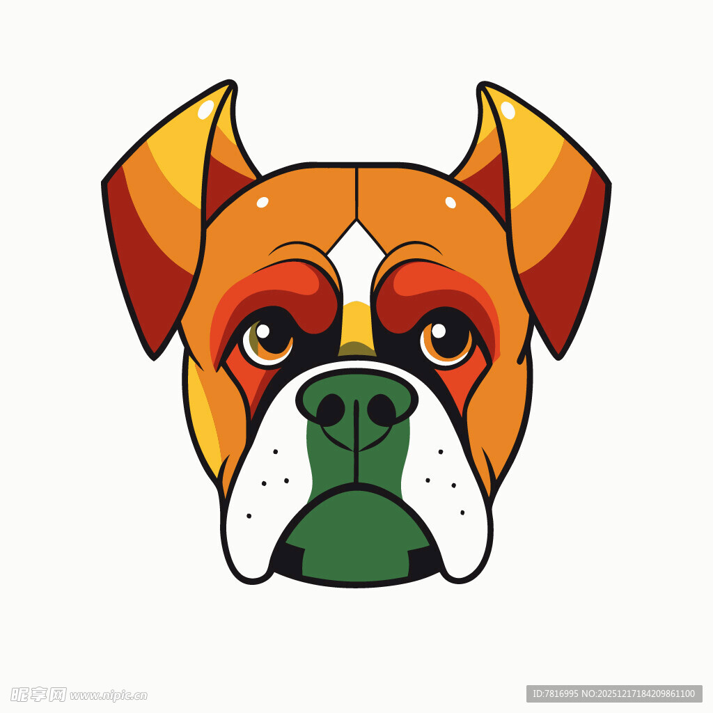 卡通斗牛犬头像