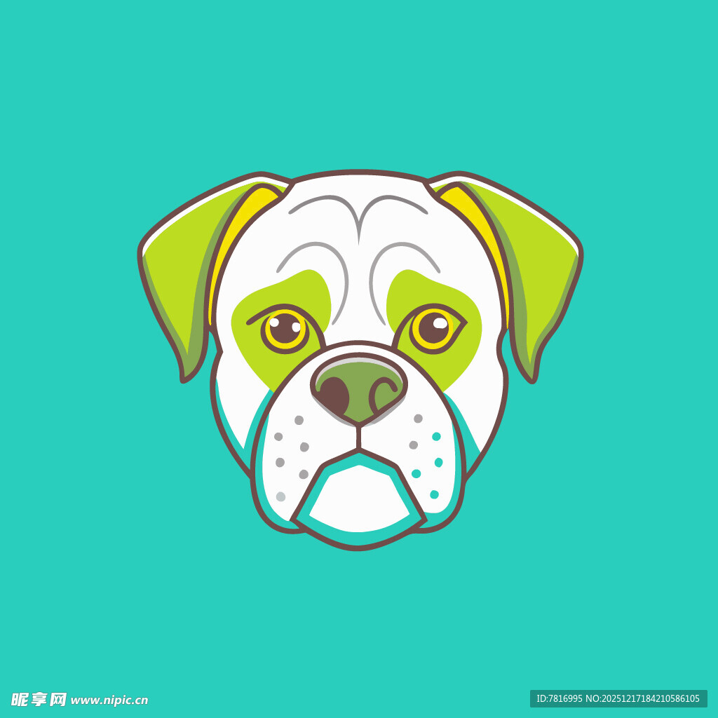 可爱拳击犬头像