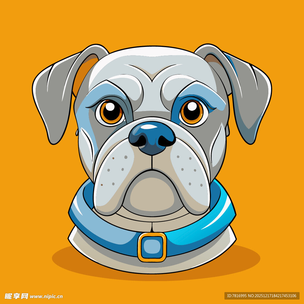 可爱斗牛犬卡通形象