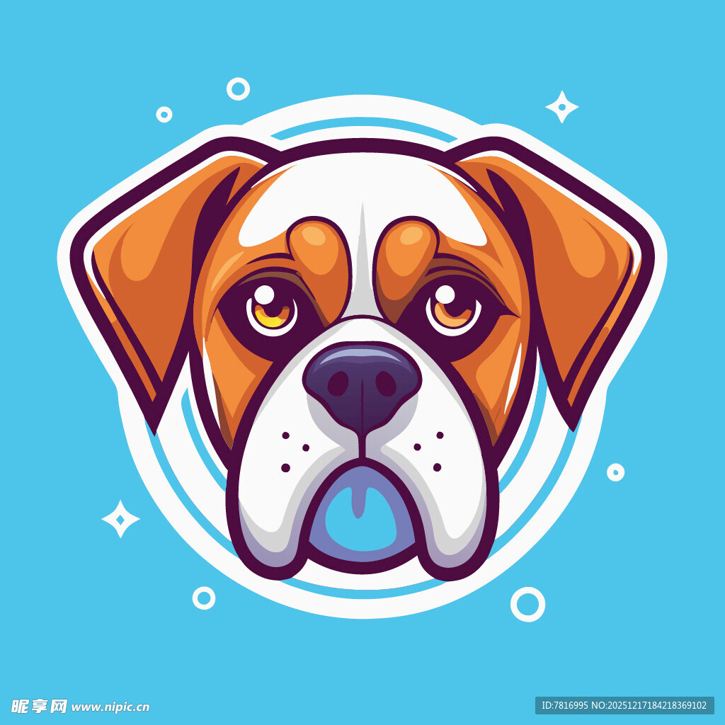 可爱拳击犬头像