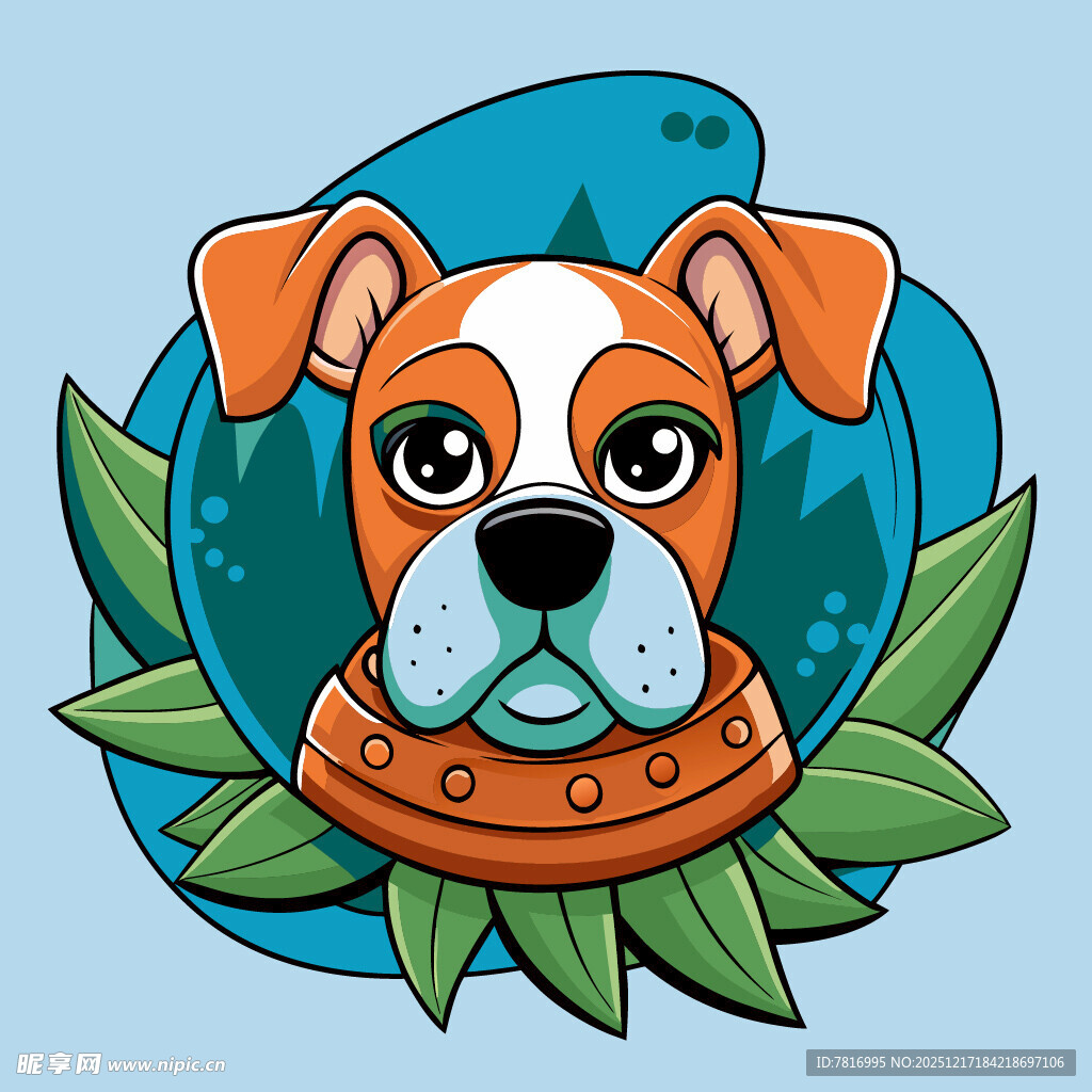 卡通斗牛犬头像