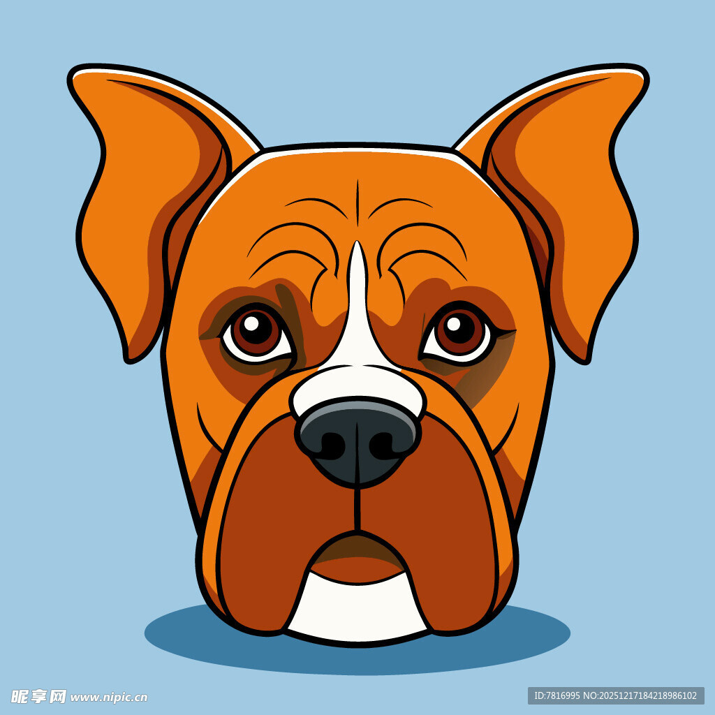 可爱拳击手犬卡通头像