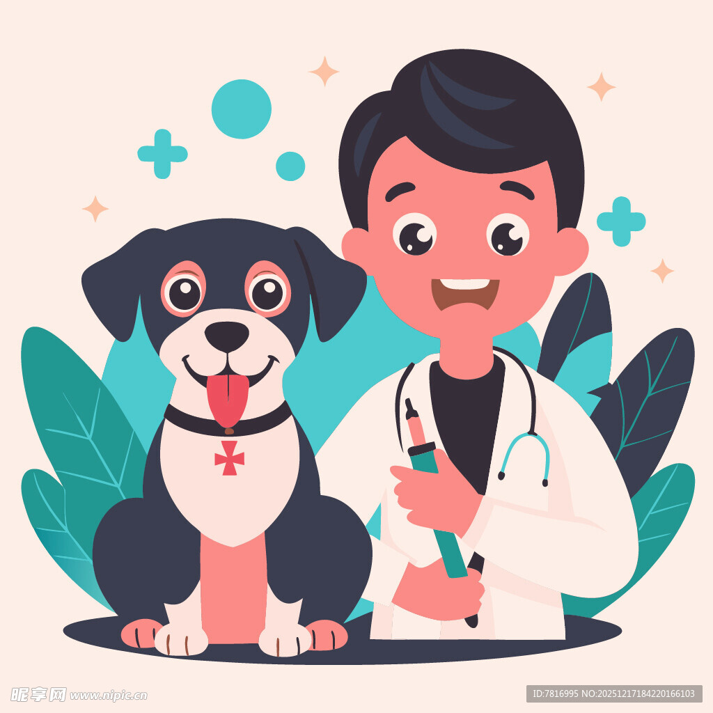 兽医与可爱狗狗温馨一刻