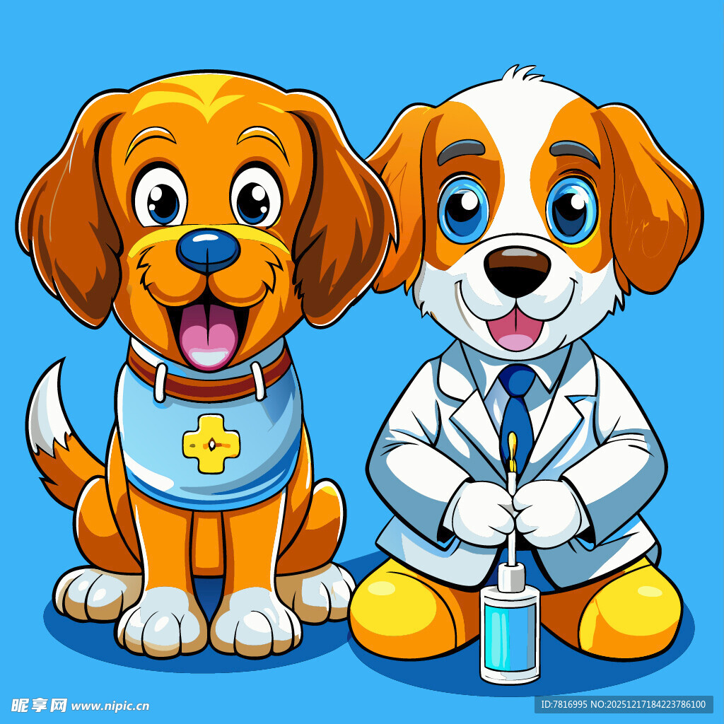 可爱狗狗化身小医生