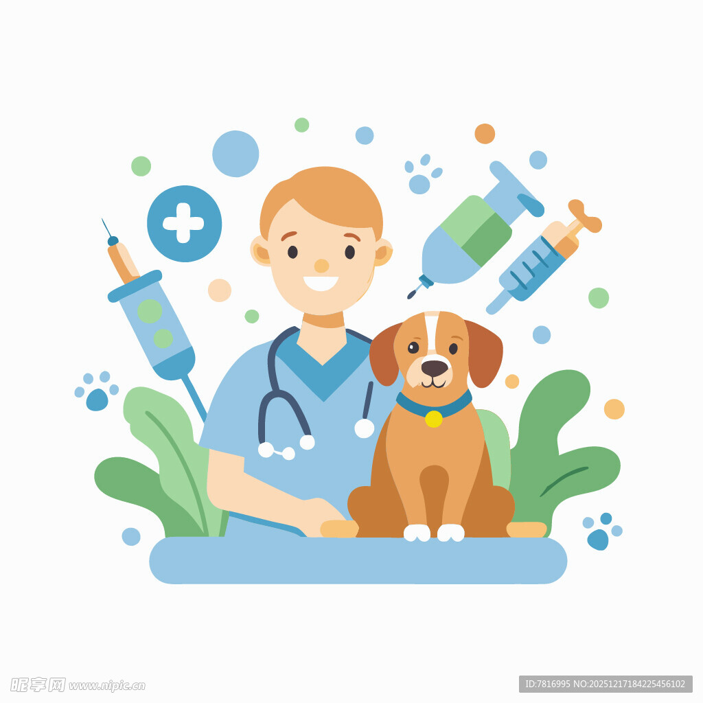 兽医与狗狗的温馨时刻