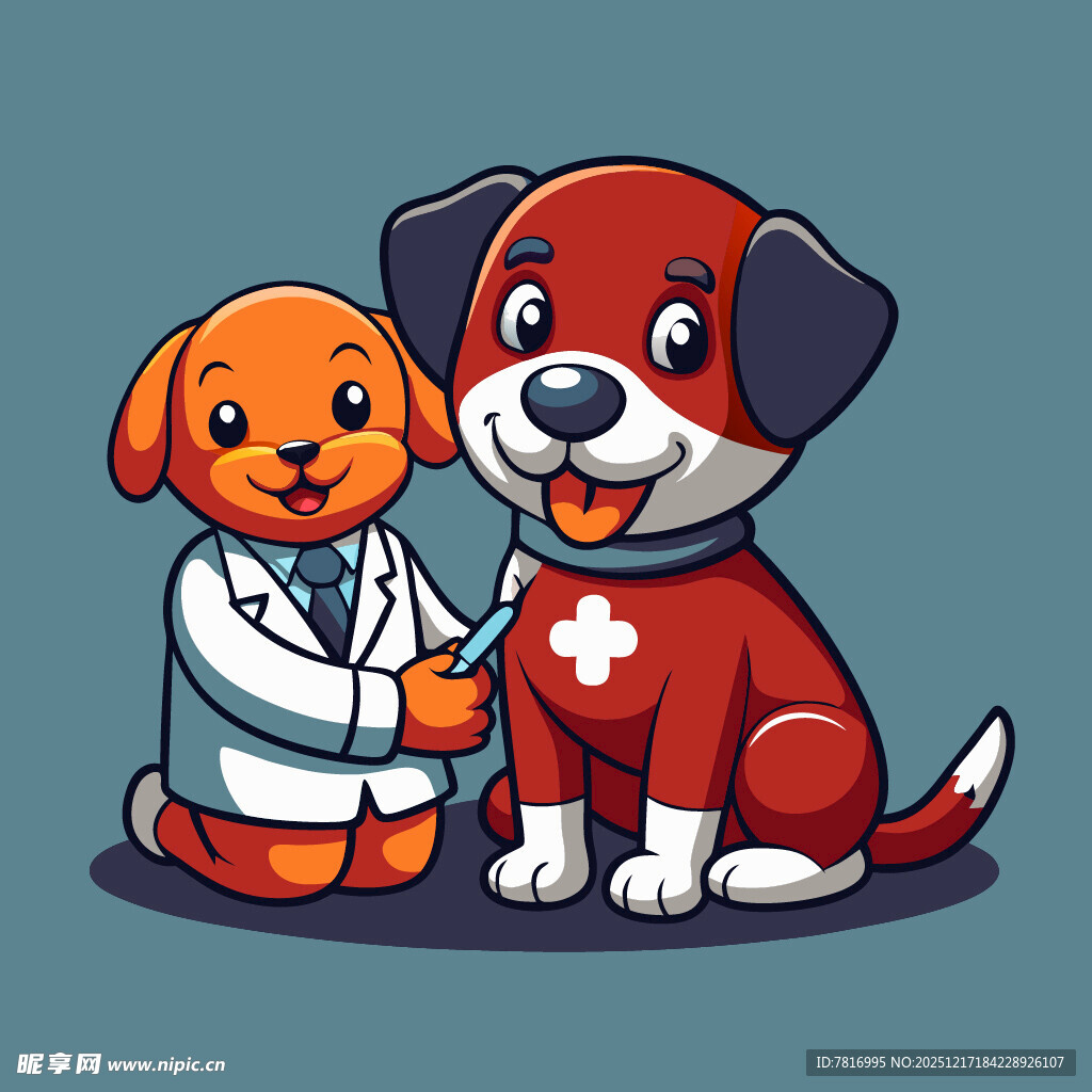 小狗医生与宠物狗互动