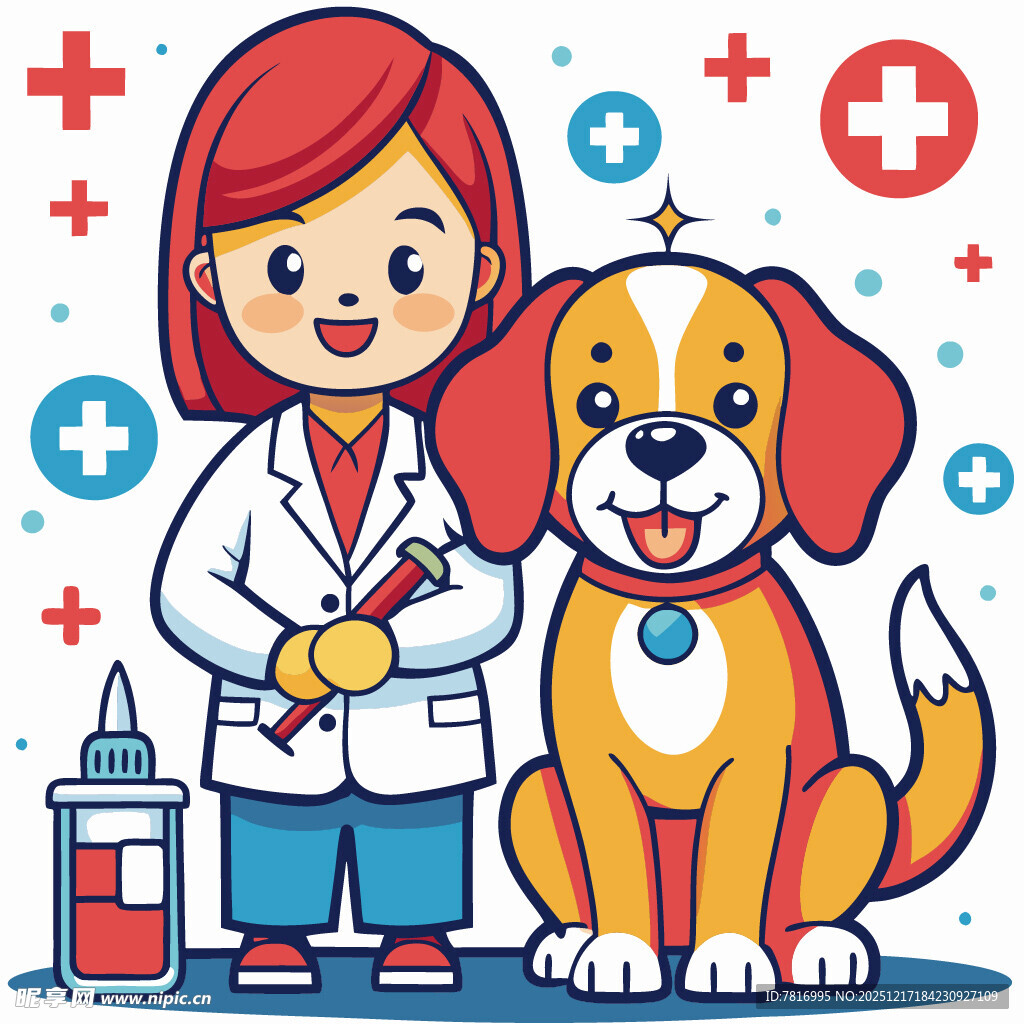 兽医与狗狗的温馨时刻