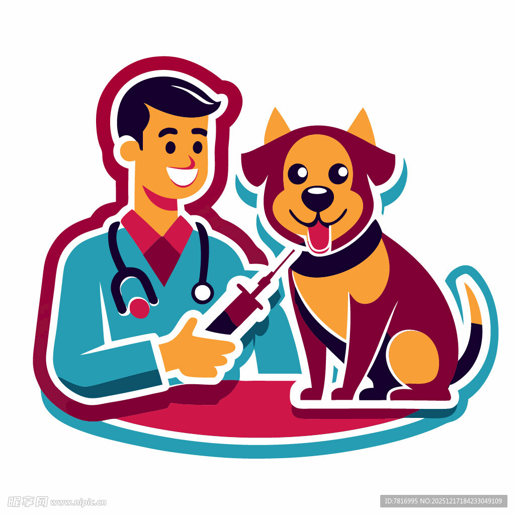 兽医为狗狗进行检查