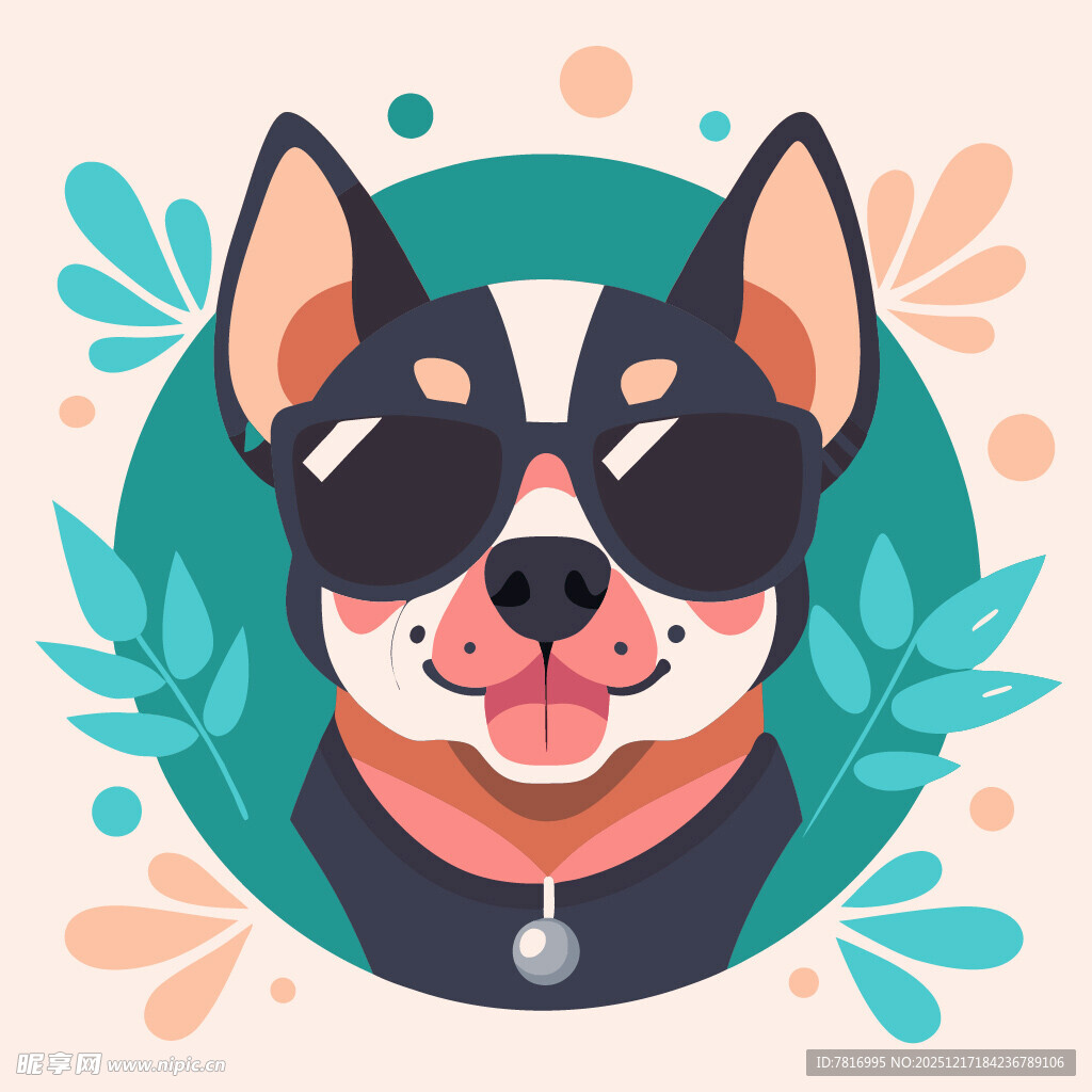 戴墨镜的俏皮波士顿梗犬