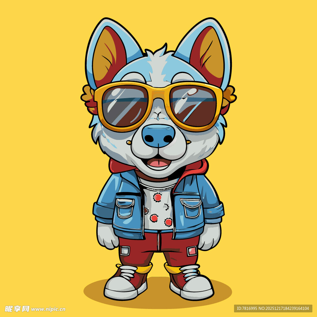 时尚酷炫小狗卡通形象